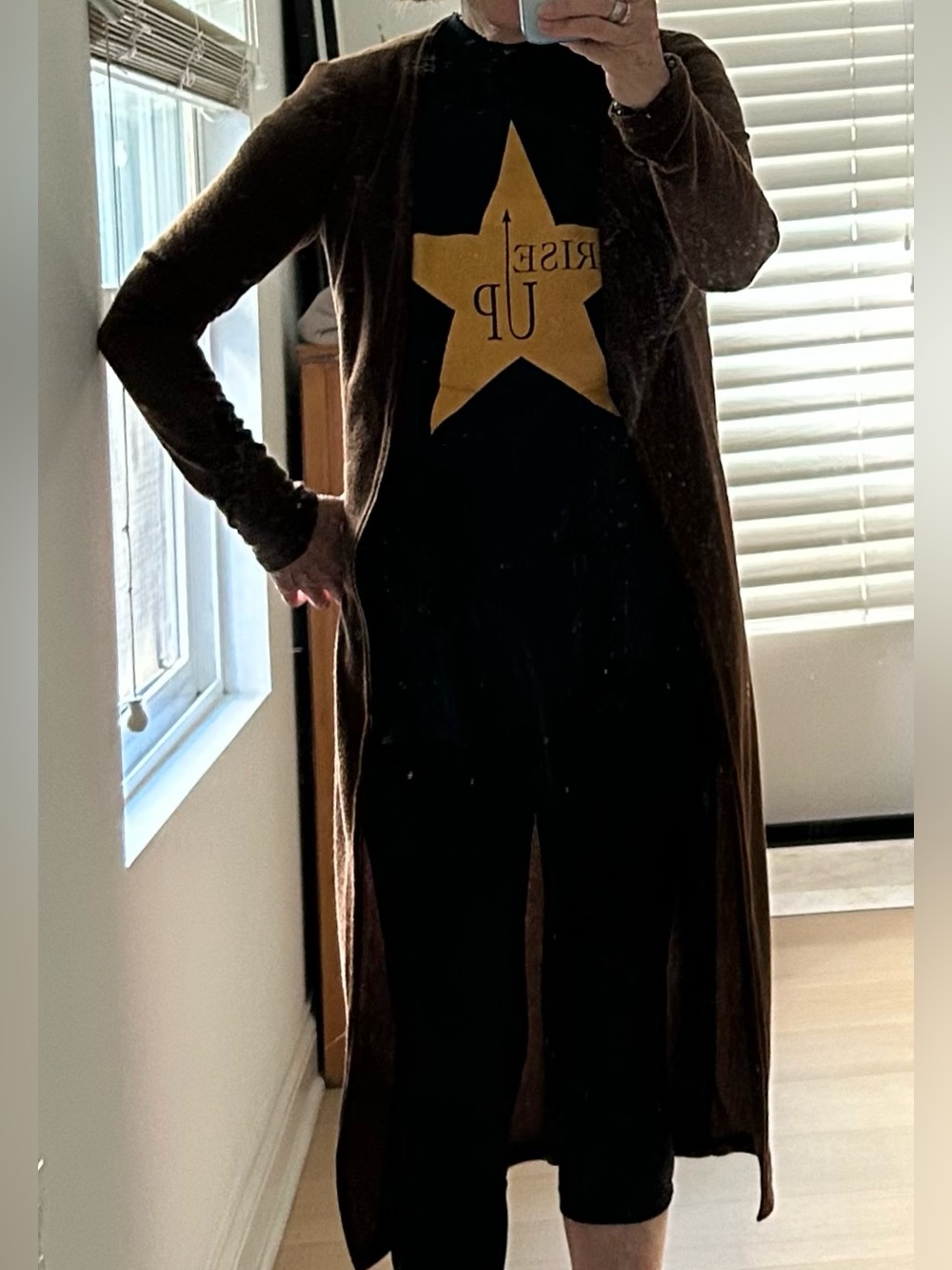 Misguided chocolate brown duster 2